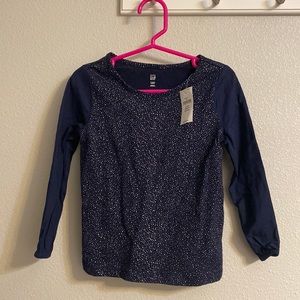 Brand NEW cute navy and silver glittery long sleeve shirt 💙